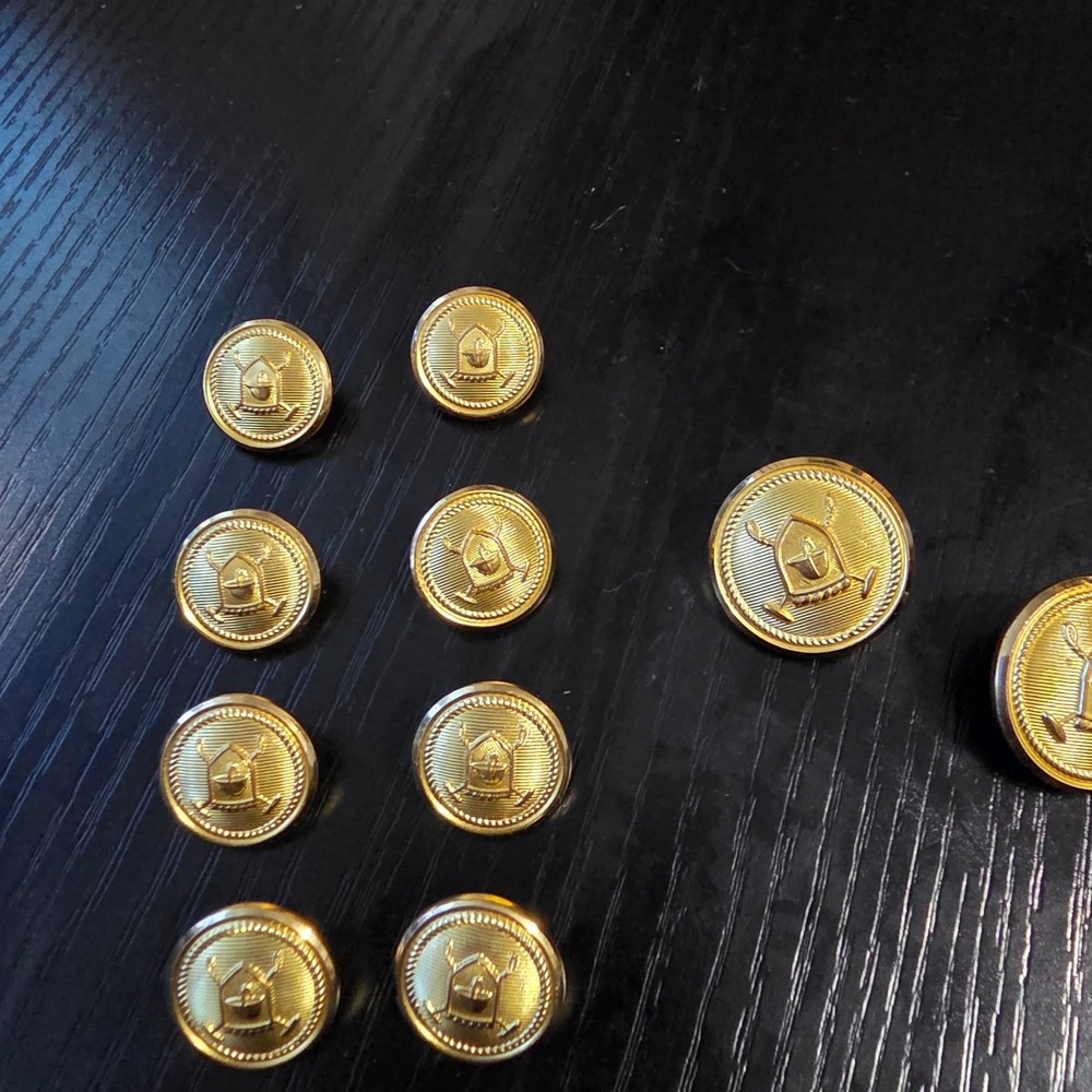 Lauren Ralph Lauren Gold Tone Crest Blazer Replacement Buttons Lot Jacket Cuff